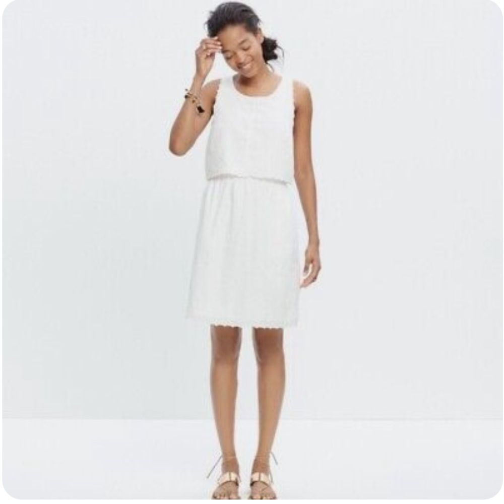 Madewell eyelet open back overlay dress. Size 12.